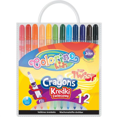 Kredki świecowe Colorino w sztyfcie wykręcane, 12 kolorów